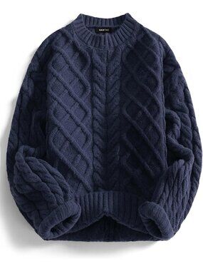 Vintage Cable Knit Sweater for Men | Cozy Crewneck Pullover | Fall Winter